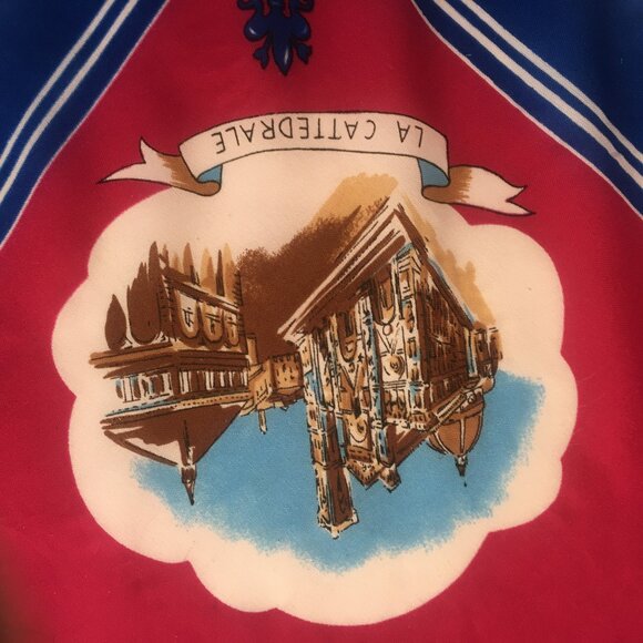 Scarf Women's Firenze Florence Italy Tourist Souvenir Vtg Retro 26" Cattedrale - Picture 4 of 10